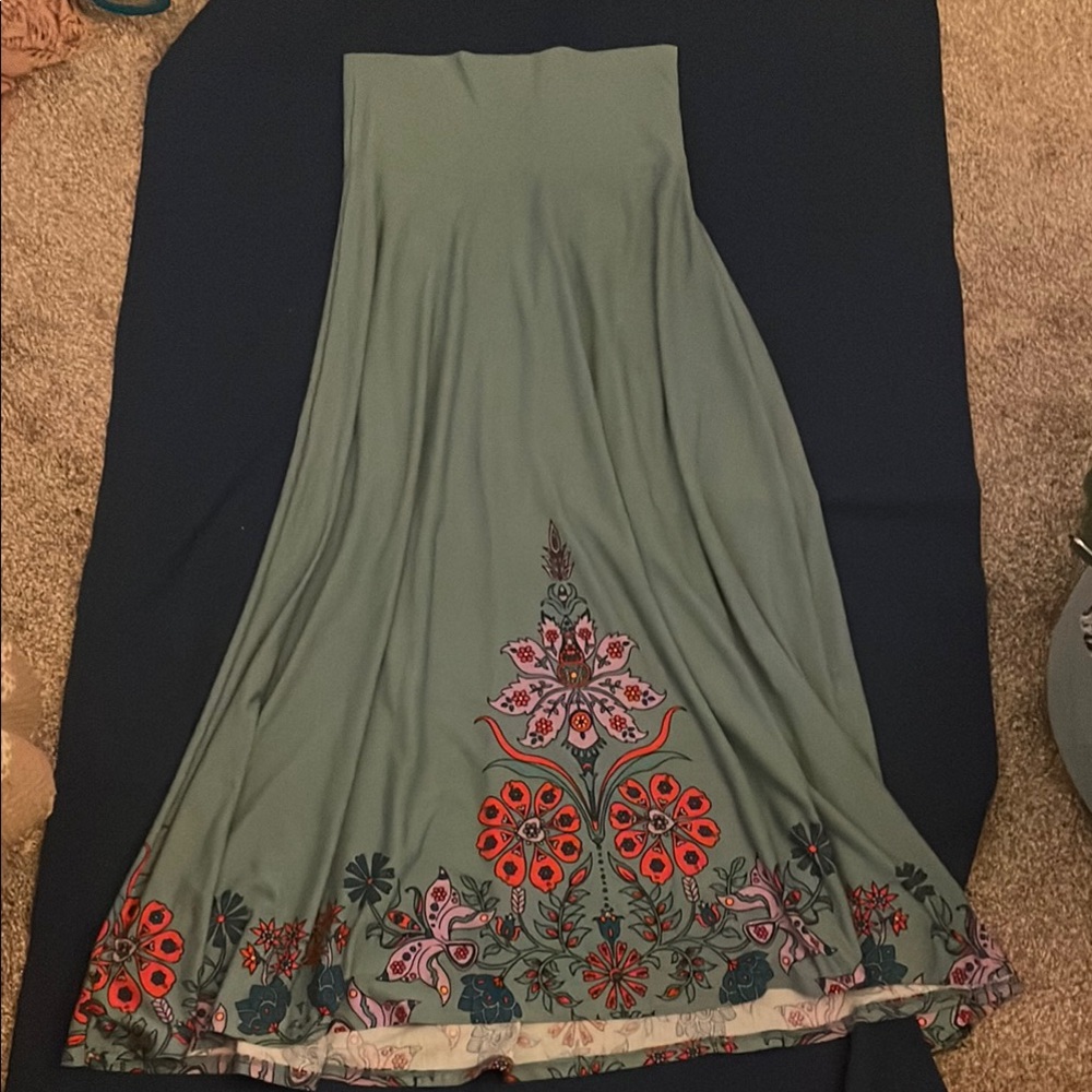 Lularoe Turquoise Floral Maxi/Skirt - Picture 5 of 5